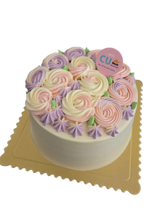 原味忌廉原味蛋糕 (彩花款)