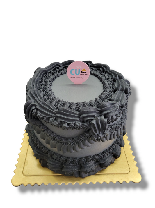 黑灰蕾絲竹碳蛋糕