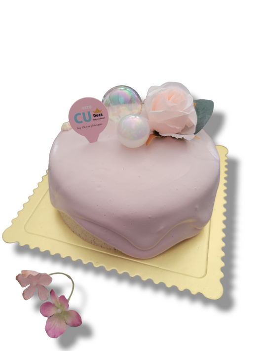 粉紅奶蓋伯爵茶忌廉原味蛋糕(花花世界)