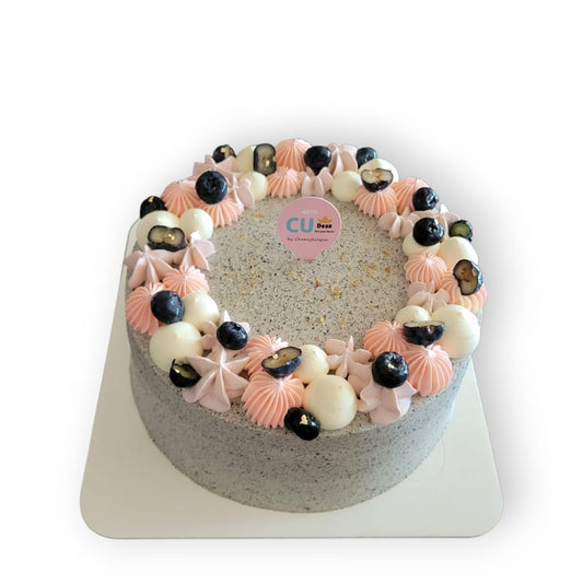 藍梅黑芝麻忌廉原味蛋糕